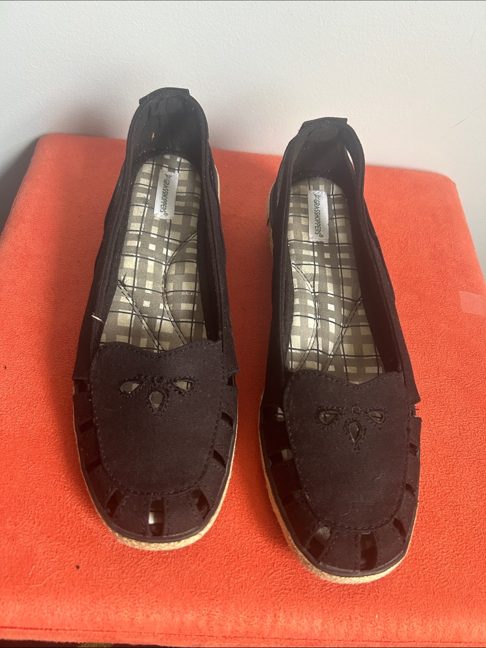 Grasshoppers Black Suede Cutout Loafers